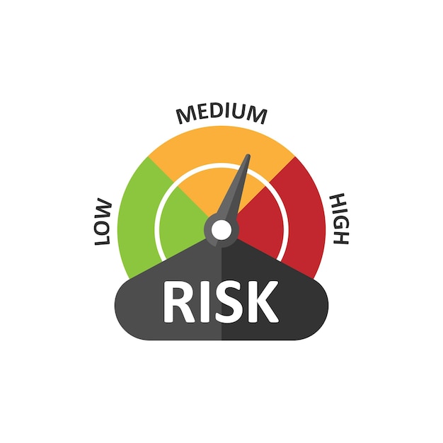 Значок измерителя риска в плоском стиле