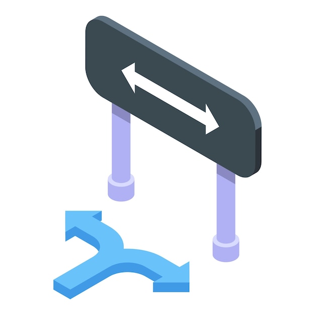 Risk way icon isometric vector business control finance return