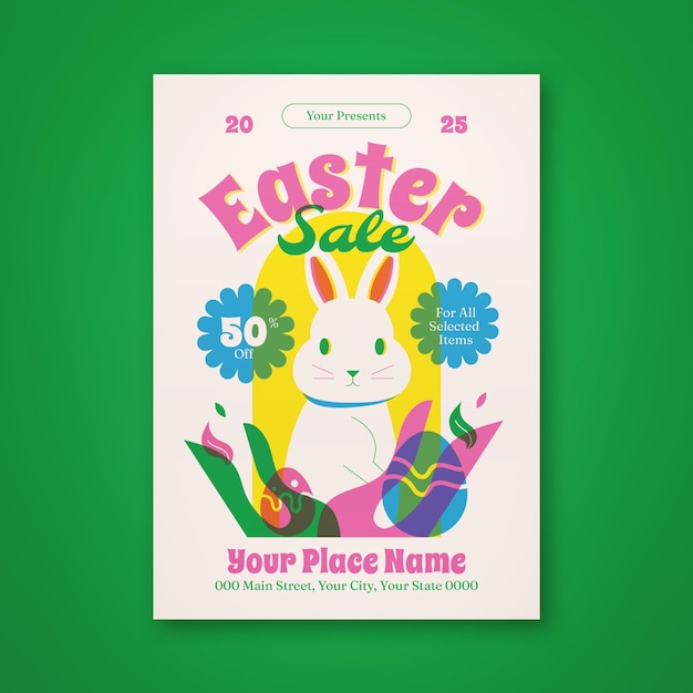 Poster di vendita di pasqua risograph