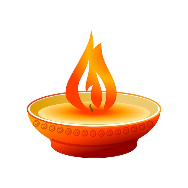 Vector ritual candle in a bowl.