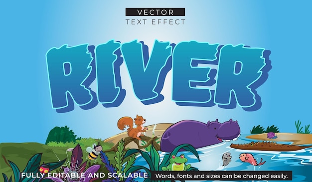 River Editable Text Effect