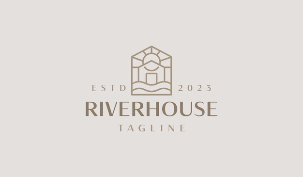 River House House Logo Template Universal creative premium symbol Vector illustration Creative Minimal design template Symbol for Corporate Business Identity