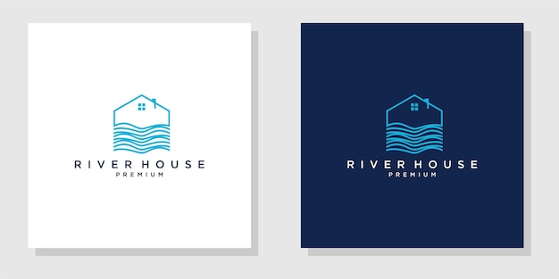 River House Logo Design Inspiration, Vector Illustration