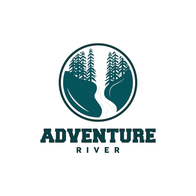 River Logo Design River Creek Vector Riverside Illustration With A Combination Of Mountains And Nature Product Brand