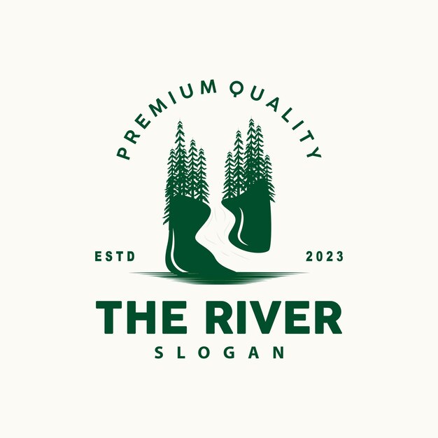 River Logo Design River Creek Vector Riverside Illustration With A Combination Of Mountains And Nature Product Brand