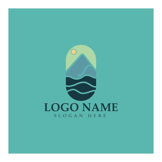 River Logo vector icon illustration design template