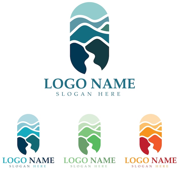 River Logo vector icon illustration design template