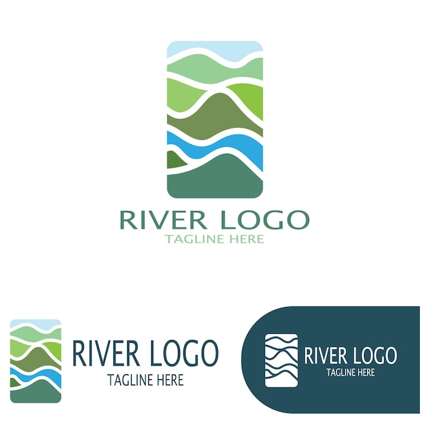 River Logo vector icon illustration design template