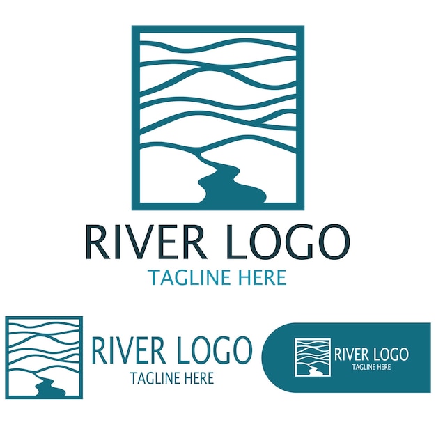 River Logo vector icon illustration design template