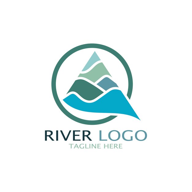 River Logo vector icon illustration design template