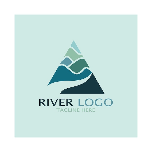 River Logo vector icon illustration design template