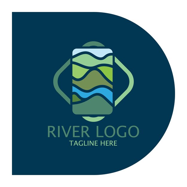 River Logo vector icon illustration design template