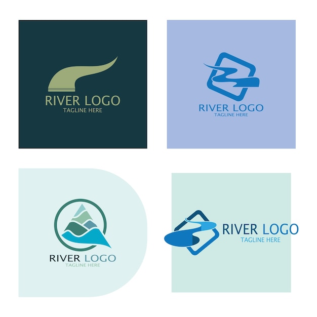 River Logo vector icon illustration design template