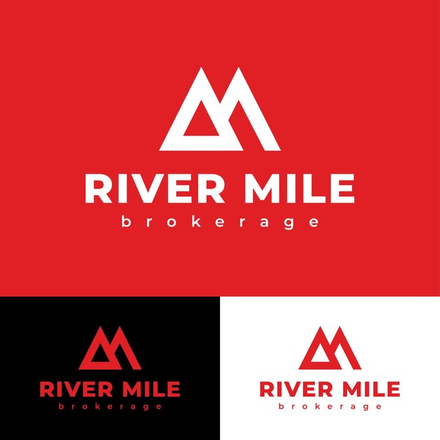 Vector river mile brokerage logo