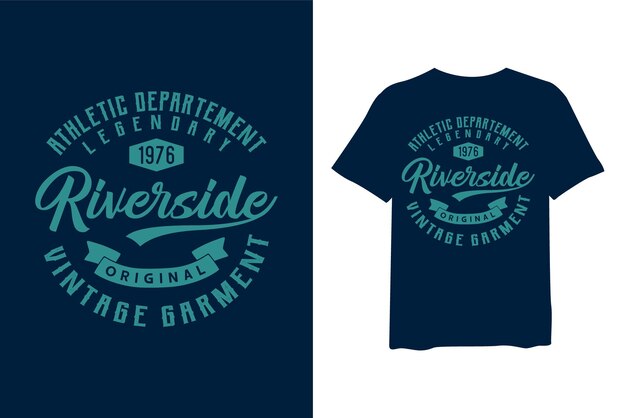 Riverside t-shirtontwerp voor typografie