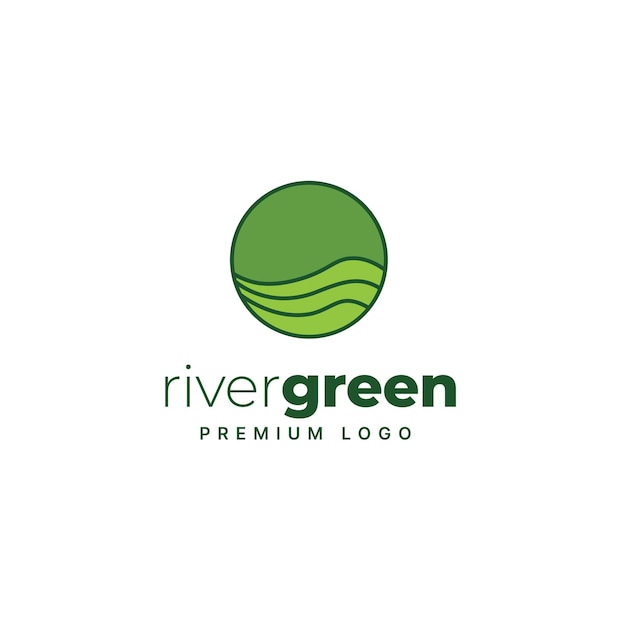 Vector rivier groen logo ontwerp vector logo sjabloon
