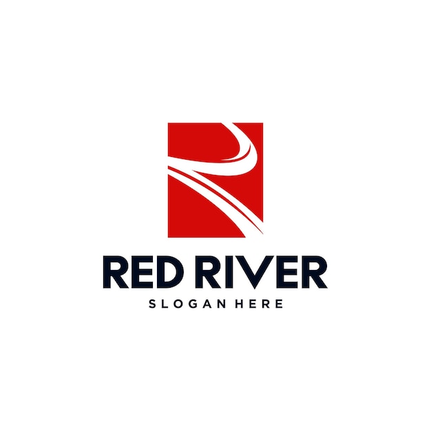 Vector rivier letter r logo ontwerp vector