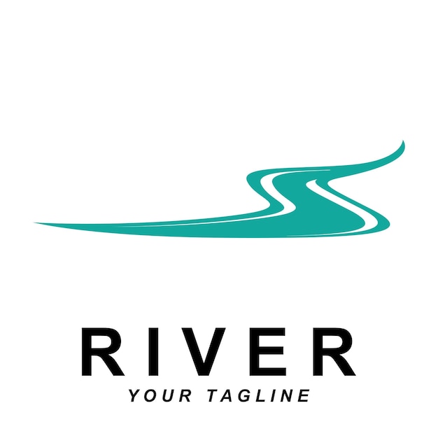 Rivier logo vector met slogan sjabloon