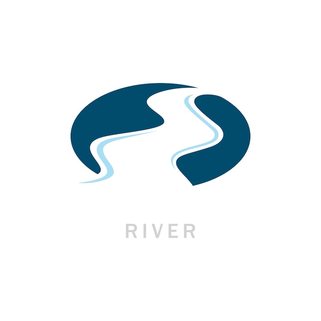 Rivier logo vector pictogram illustratie ontwerp