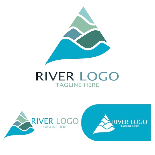 Rivier Logo vector pictogram illustratie ontwerpsjabloon