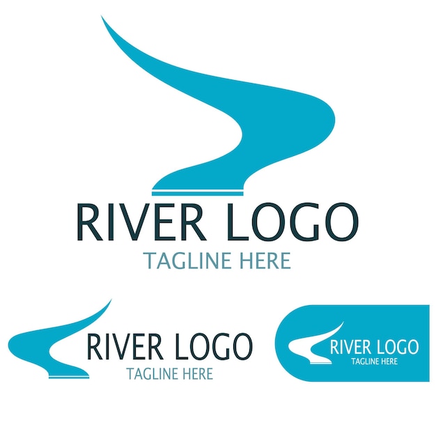 Rivier Logo vector pictogram illustratie ontwerpsjabloon