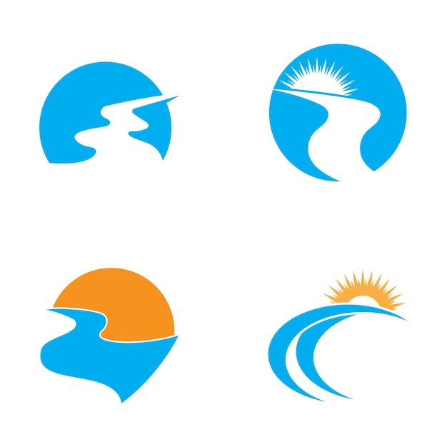 Rivier vector pictogram illustratie logo ontwerp