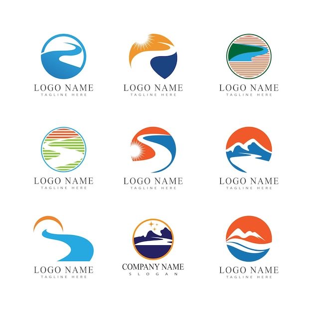 Rivier vector pictogram illustratie logo ontwerp