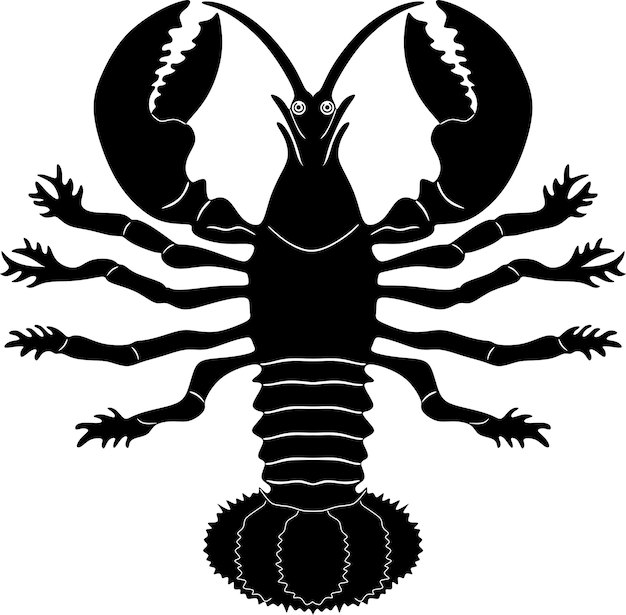 rivierkreeft logo zwart ontwerp handgemaakt silhouet