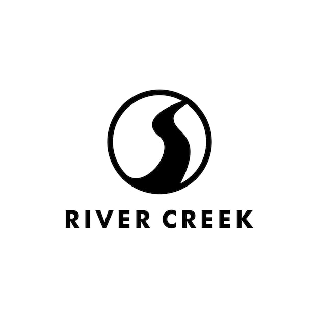 rivierkreek in de cirkelvorm logo vector