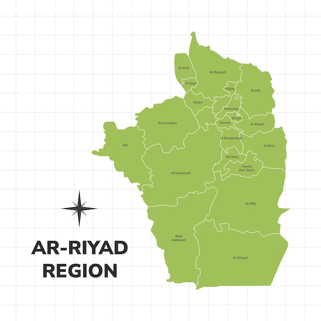 リヤド地域地図イラスト サウジアラビア地域の地図