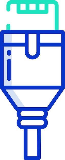 Rj45solid contour kleurvector illustratie