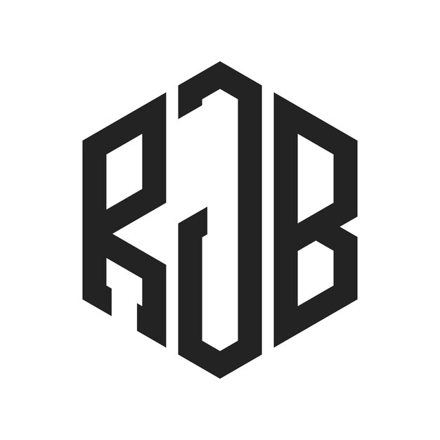 RJB ロゴデザイン イニシャルレター RJB モノグラム ロゴは六角形を使用しています