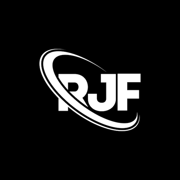 RJF логотип RJF буква RJF буквенный дизайн логотипа Инициалы логотипа RJF, связанный с кругом и заглавными буквами, логотип монограммы RJF типография для технологического бизнеса и бренда недвижимости