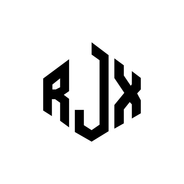 RJX letter logo ontwerp met veelhoek vorm RJX veelhoek en kubus vorm logo ontwerp RJX zeshoek vector logo sjabloon witte en zwarte kleuren RJX monogram bedrijf en vastgoed logo