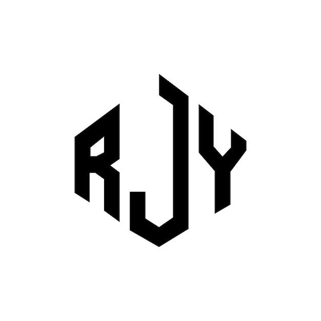 Vector rjy letter logo ontwerp met veelhoek vorm rjy veelhoek en kubus vorm logo ontwerp rjy zeshoek vector logo sjabloon witte en zwarte kleuren rjy monogram bedrijf en vastgoed logo