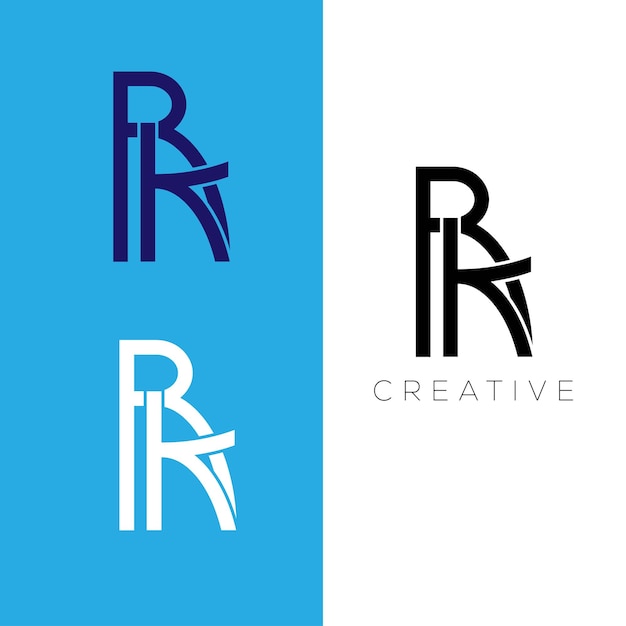 RK initial letter logo design