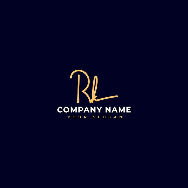 Rk Initial signature logo vector design