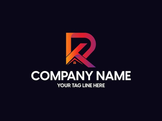 Rk letter logo design gradient template premium vector file