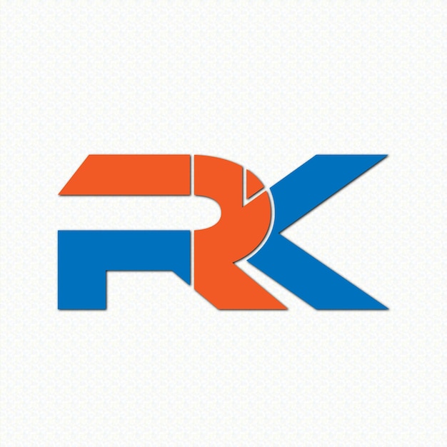 Vettore vettore del modello di progettazione del logo della lettera di rk