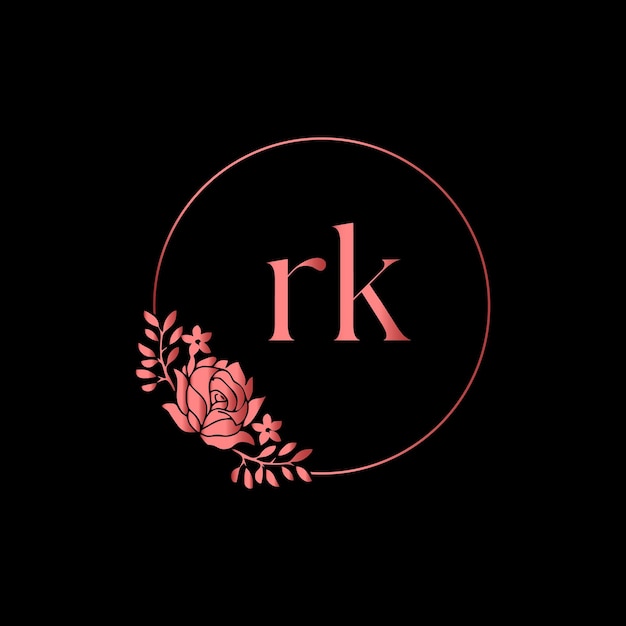 RK Monogram-logotype voor feestgebeurtenis, bruiloft, wenskaart, uitnodiging Vectorsjabloon