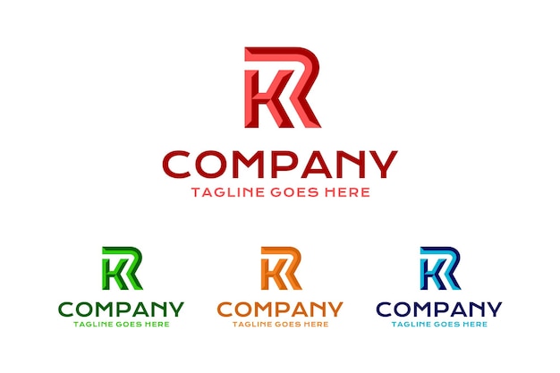 RK of KR Monogram eerste logo-ontwerp