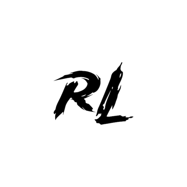 Vettore rl monogramma logo design lettera testo nome simbolo monocromo logotipo carattere alfabetico logo semplice