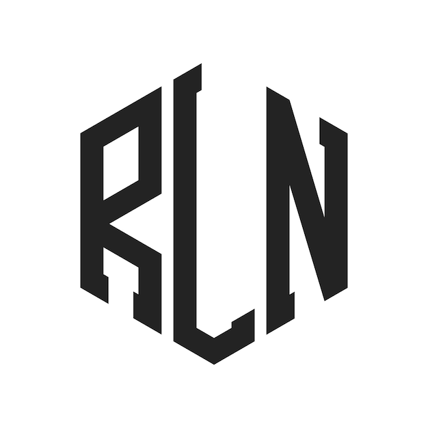 RLN ロゴデザイン イニシャルレター RLN モノグラム ロゴは六角形を使用しています