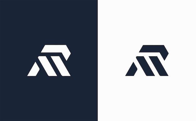 Rm elegant creatief en modern vector logo ontwerp in blauwe en witte kleur