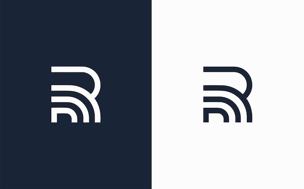 RM elegant creative and modern vector logo design in blue and white color