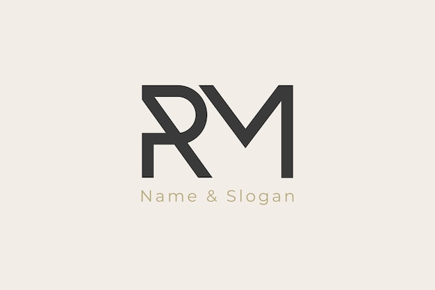 RM Letter Logo Design en Business Card Premium Vector