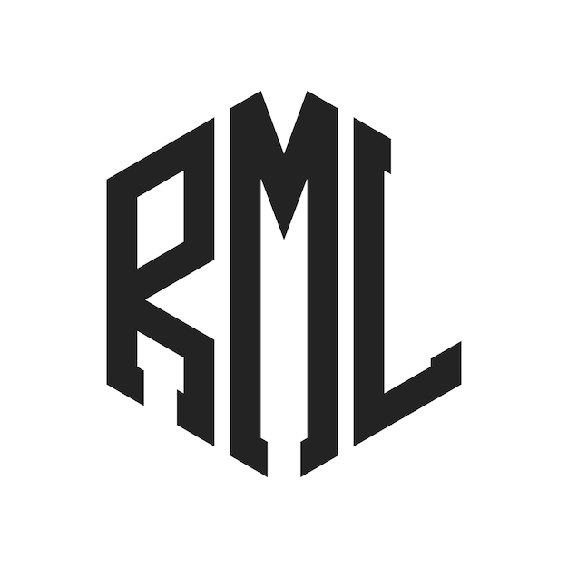 RML-logoontwerp Initiële letter RML-monogram Logo met behulp van zeshoekige vorm