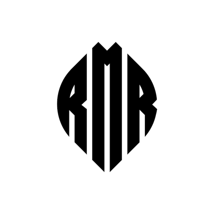 Vector rmr circle letter logo design with circle and ellipse shape rmr ellipse letters with typographic style the three initials form a circle logo rmr circle emblem abstract monogram letter mark vector