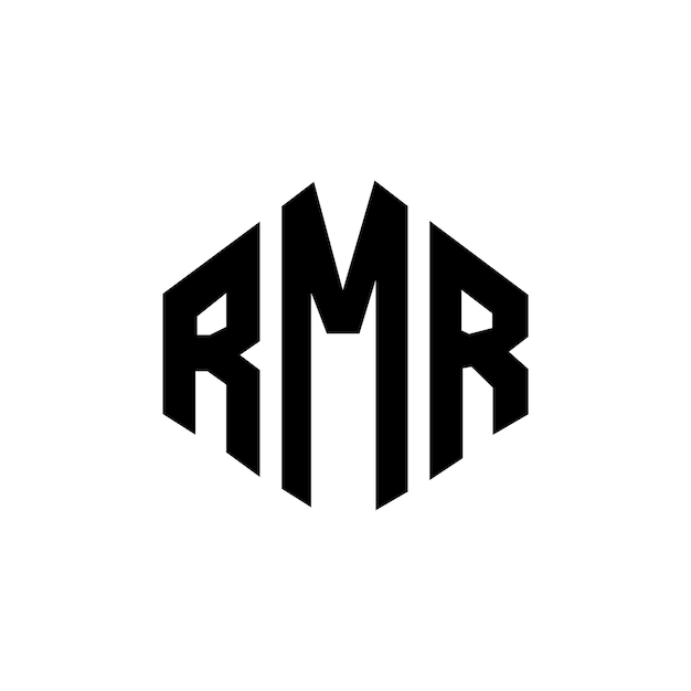Дизайн логотипа с буквой RMR с формой многоугольника RMR многоугольный и кубический дизайн логотипа RMR шестиугольный векторный шаблон логотипа белые и черные цвета RMR монограмма бизнес и логотип недвижимости