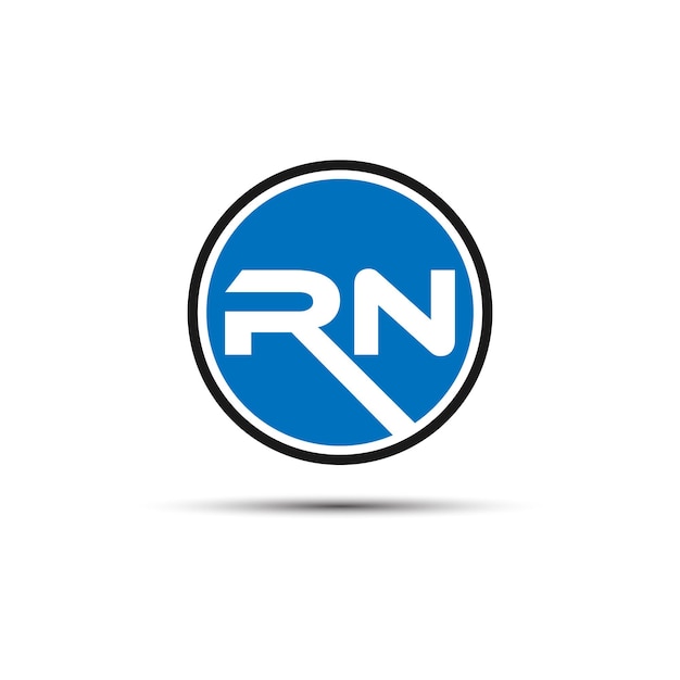 RN letter round logo design